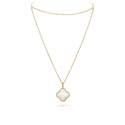 VAN CLEEF & ARPELS MAGIC ALHAMBRA LONG NECKLACE, 1 MOTIF - YELLOW GOLD, MOTHER-OF-PEARL  VCARO49L00